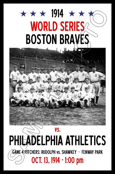 1914 World Series Poster 11X17 - Boston Braves vs Philadelphia Athletics A's- 1191