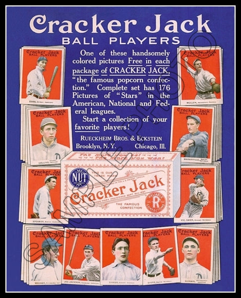 1915 Cracker Jack Cards Promo 8X10 Photo -Cobb Wagner Speaker Collins Evers - 971