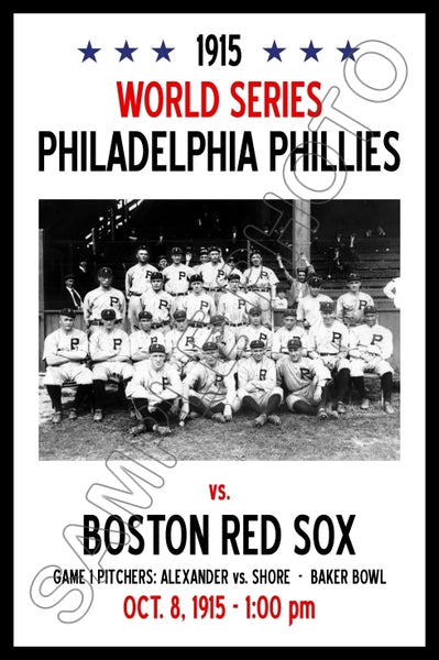 1915 World Series Poster 11X17 - Philadelphia Phillies vs Boston Red Sox- 1192