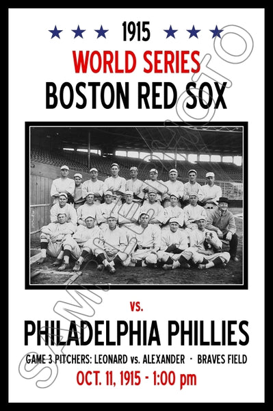 1915 World Series Poster 11X17 - Boston Red Sox vs Philadelphia Phillies- 1193