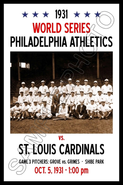 1931 World Series Poster 11X17 - Philadelphia Athletics vs St. Louis Cardinals A's- 1220