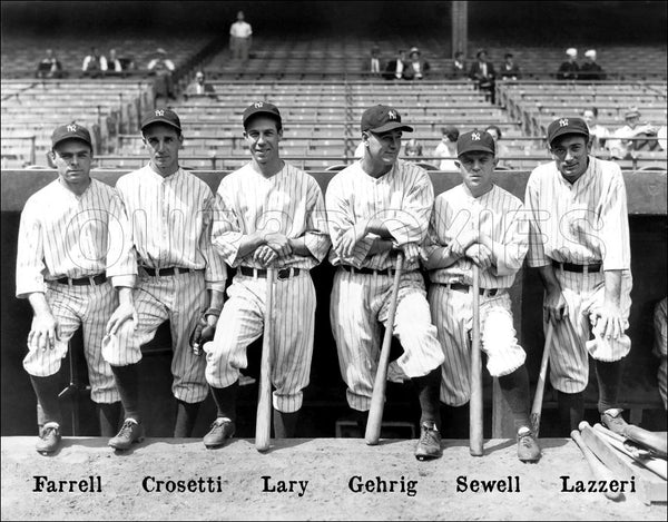 1932 New York Yankees 11X14 Photo - Gehrig Lazzeri Crosetti Lary Sewell Farrell - 870