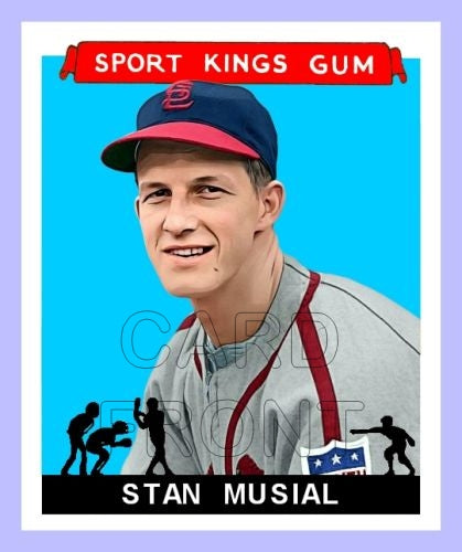 1933 Goudey Sport Kings Stan Musial Fantasy Card - St. Louis Cardinals - 3424