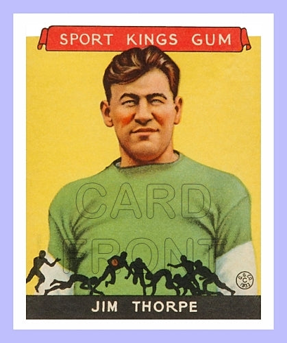 1933 Goudey Sport Kings Jim Thorpe Reprint Card - Rock Island Independents - 3341