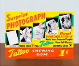 1933 Tattoo Orbit Gum Surprise Photograph Store Counter Advertising Standup Sign - 994