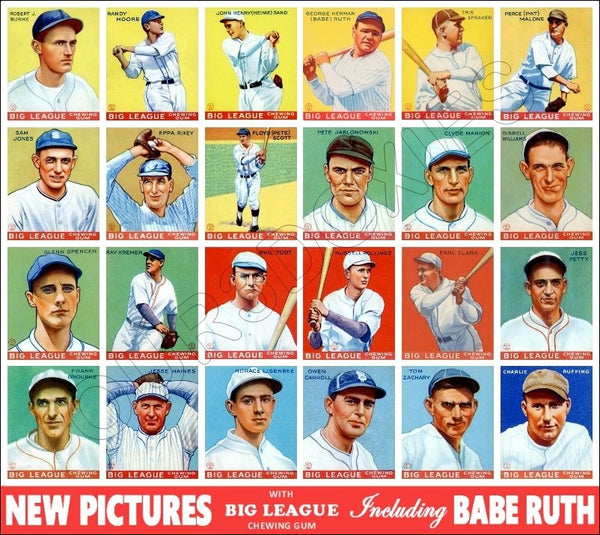 1933 Goudey Baseball Cards Store Counter Advertising Standup Sign - Ruth Speaker - 49