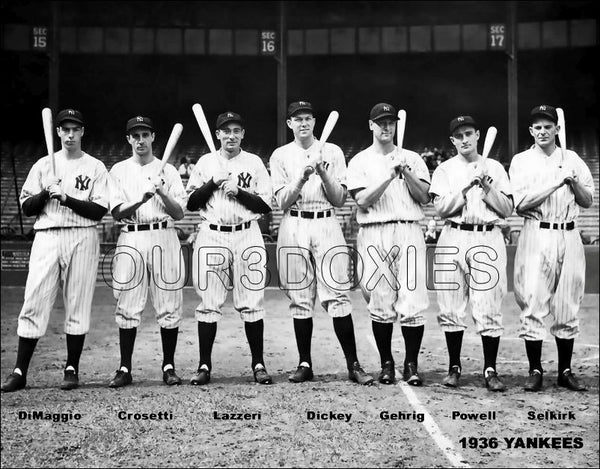 1936 New York Yankees 11X14 Photo - Gehrig Dimaggio Lazzeri - 873