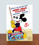 1937 Mickey Mouse Cookies Store Counter Standup Sign - 2417