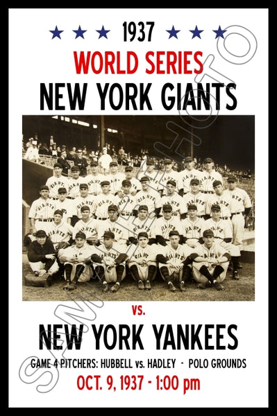 1937 World Series Poster 11X17 - New York Giants vs New York Yankees - 2118