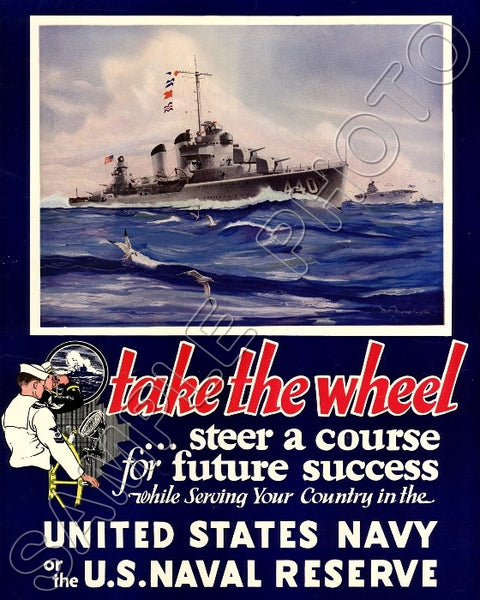 1941 WWII Poster Photo 8X10 Photo - Take The Wheel - 3086