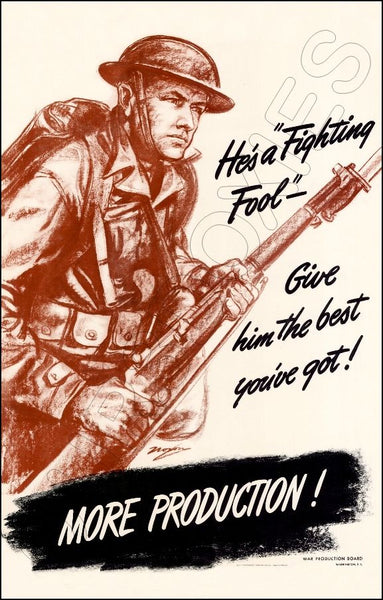 1942 WWII Poster 11X17 - More Production - 3096