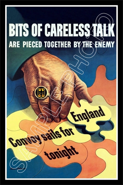 1943 WWII Poster 11X17 - Bits Of Careless Talk - 3107