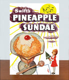 1946 Little Orphan Annie Store Counter Standup Sign - Swift Ice Cream Pineapple Sundae - 2611