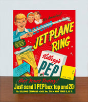 1948 Kellogg's Pep Store Counter Standup Sign - Jet Plane Ring - 2298