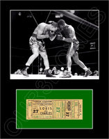 1950 Joe Louis vs Ezzard Charles Ticket Matted Photo Display 11X14 - 2293