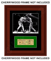 1950 Joe Louis vs Ezzard Charles Ticket Matted Photo Display 11X14 - 2293