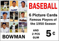 1950 Bowman Baseball Cards Store Counter Advertising Standup Sign - 47