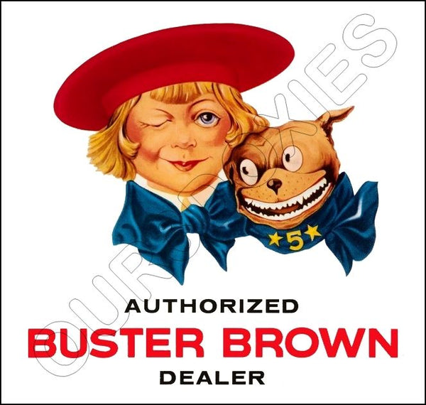 1950's Buster Brown Shoes Store Counter Standup Sign - 2299