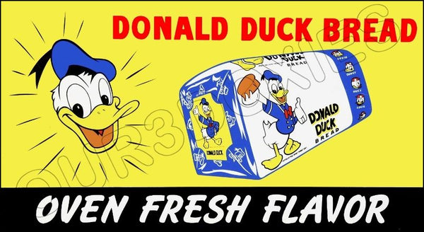 1950's Donald Duck Bread Store Counter Standup Sign - 2418