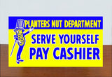 1950's Planters Peanuts Store Counter Standup Sign - Mr. Peanut - 2300