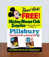 1950's Pillsbury Store Counter Standup Sign - Mickey Mouse Club - 2419