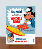 1950's Pillsbury Store Counter Standup Sign - Mickey Mouse Club Boat Whistle - 2420