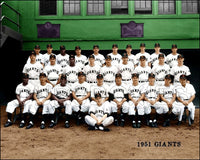 1951 New York Giants Colorized 8X10 Photo - Mays Irvin Thomson - 2122