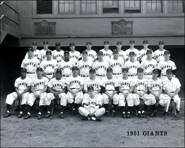 1951 New York Giants 8X10 Photo - Mays Irvin Thomson - 2119