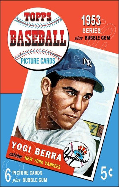 Yogi Berra 1953 Topps Baseball Cards Store Counter Standup Sign - Yankees - 1508