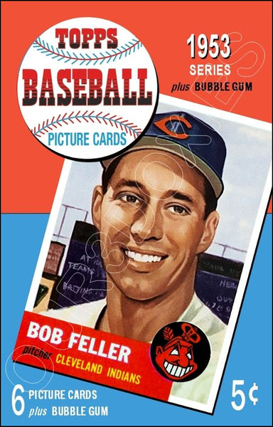 Bob Feller 1953 Topps Baseball Cards Store Counter Standup Sign - Indians - 1509