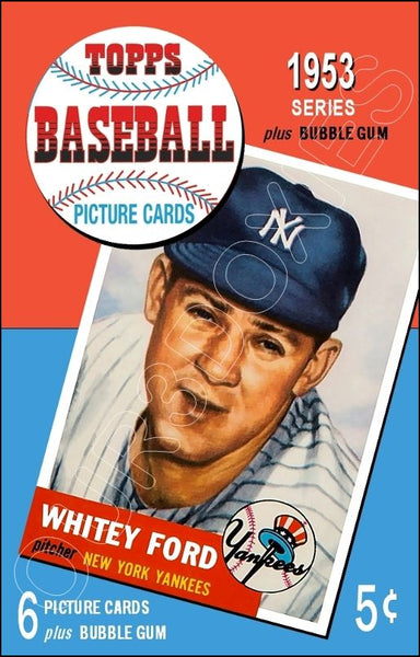 Whitey Ford 1953 Topps Baseball Cards Store Counter Standup Sign - Yankees - 1510
