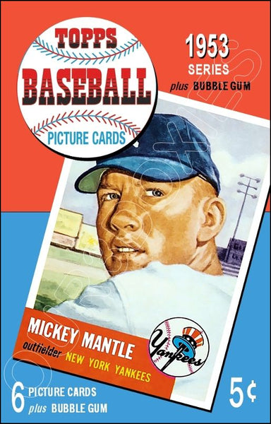 Mickey Mantle 1953 Topps Baseball Cards Store Counter Standup Sign - Yankees - 1511