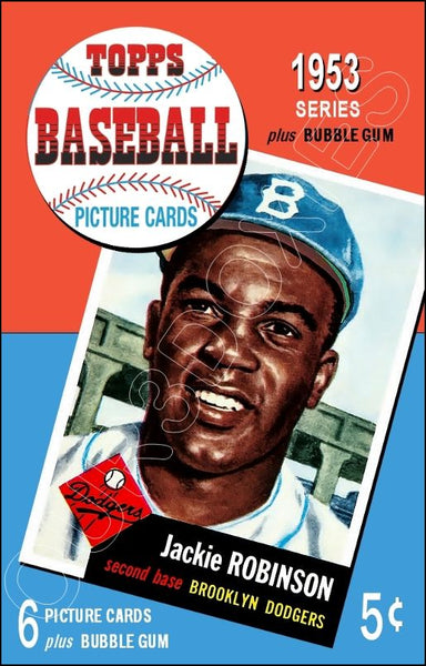 Jackie Robinson 1953 Topps Baseball Cards Store Counter Standup Sign - Dodgers - 1514
