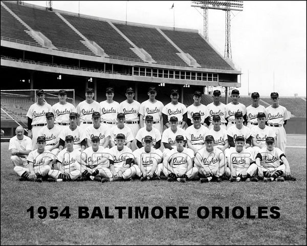 1954 Baltimore Orioles 8X10 Photo - Larsen Turley Stephens - 2123