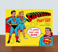 1954 Superman Play Suit Store Counter Standup Sign - 2614