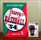 1954 Topps Baseball Wax Pack Wrapper Store Counter Advertising Standup Sign - 997