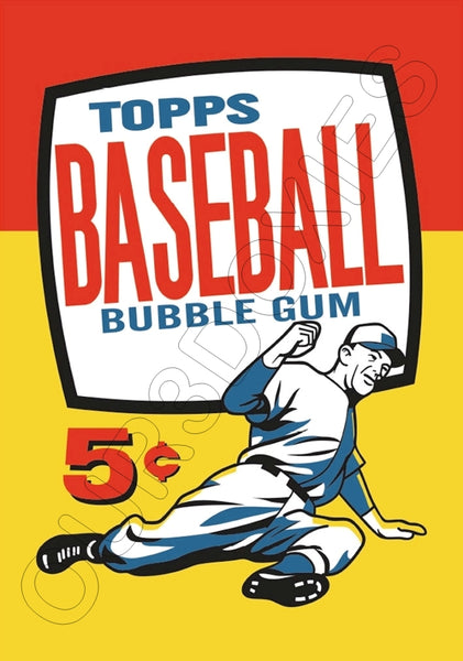 1957 Topps Baseball Wax Pack Wrapper Store Counter Advertising Standup Sign - 1000