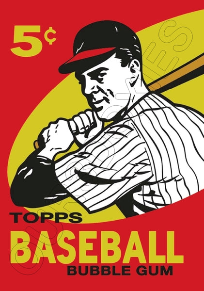1959 Topps Baseball Wax Pack Wrapper Store Counter Advertising Standup Sign - 1002