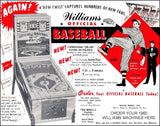 1960 Williams Baseball Pinball Store Counter Standup Sign - 1005