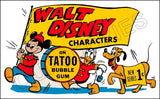 1963 Walt Disney Tatoo Bubble Gum Store Counter Standup Sign - Mickey Mouse - 2421