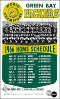 1966 Green Bay Packers Store Counter Standup Sign - Schedule - 2981