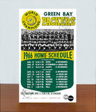 1966 Green Bay Packers Store Counter Standup Sign - Schedule - 2981