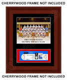 1980 USA Olympic Hockey Team Ticket Matted Photo Display 11X14 - 3077