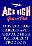 Ace High Gas And Oil Store Counter Standup Sign - 3013