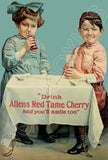 1910 Allens Red Tame Cherry Store Counter Standup Sign - 2304