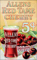 Allens Red Tame Cherry Store Counter Standup Sign - 2303