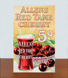 Allens Red Tame Cherry Store Counter Standup Sign - 2303