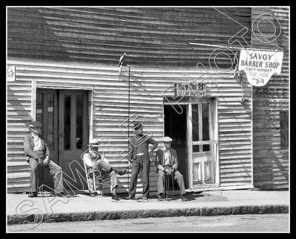 1936 Barber Shop Row 8X10 Photo - Vicksburg Mississippi - 2305