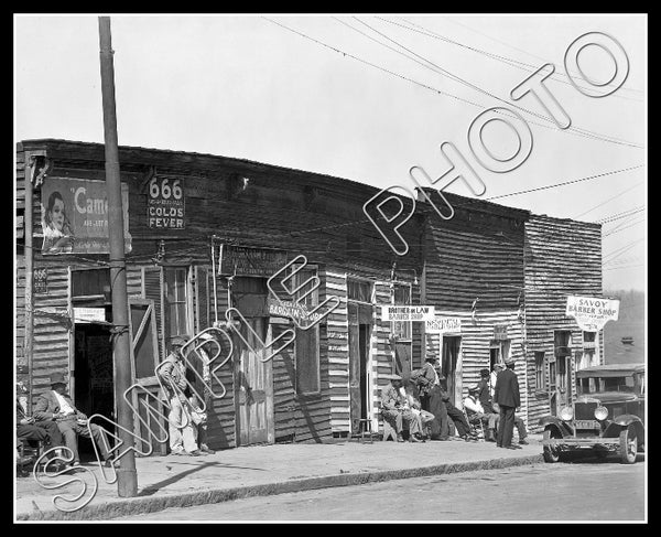 1936 Barber Shop Row 8X10 Photo - Vicksburg Mississippi - 2306