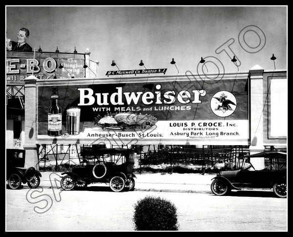 Budweiser Billboard 8X10 Photo - Asbury Park New Jersey 1922 - 2224